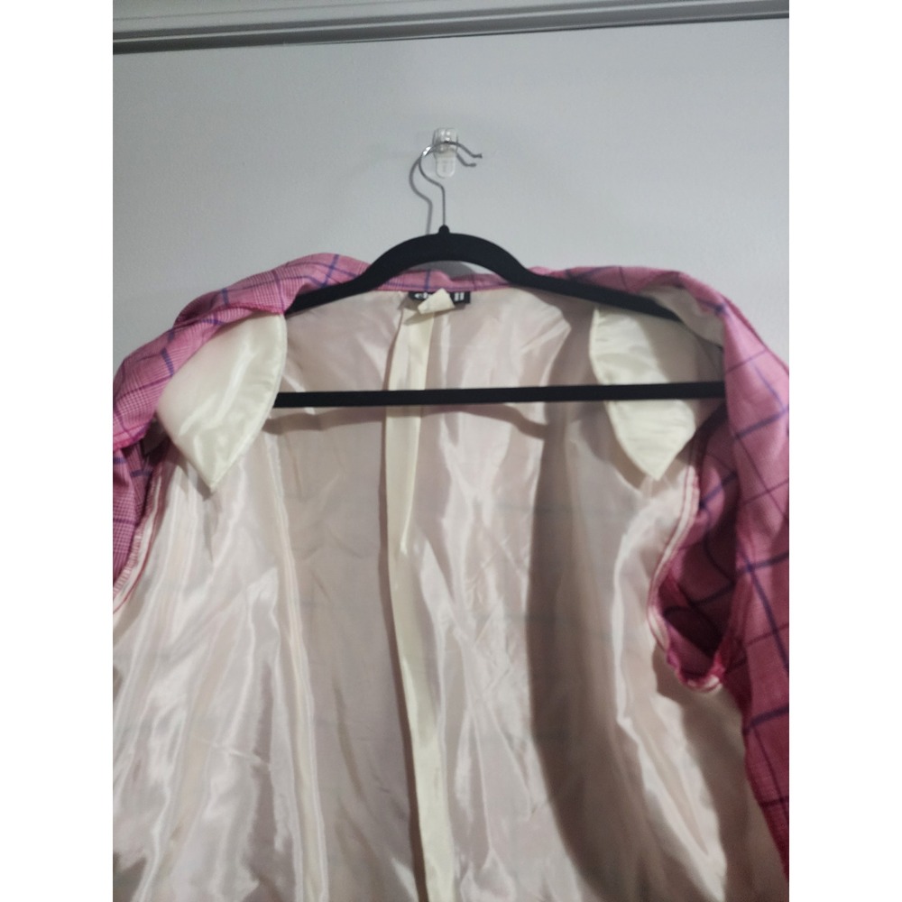 Vintage Chad II Mens Pink Purple Plaid Blazer Jacket Made in USA Size L 3125 - Picture 8 of 9